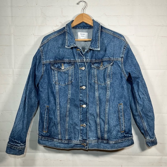 Old Navy Jackets & Blazers - Old Navy Boyfriend Trucker Denim Jean Jacket Womens Size Large Blue